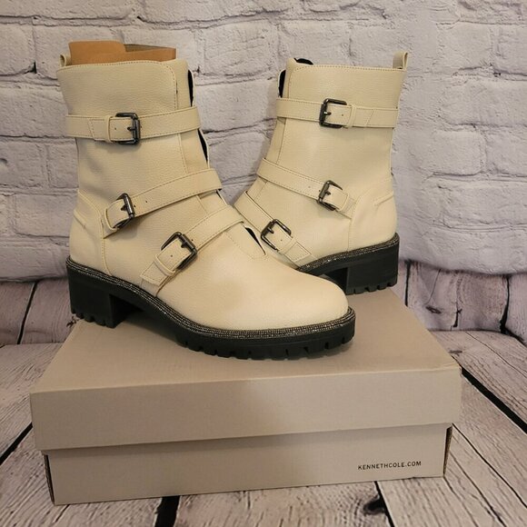 Kenneth Cole Tate Biker Jewel Lug Sole Boot - Picture 1 of 11